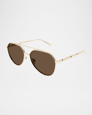 Men's AM0478SM Metal Aviator Sunglasses