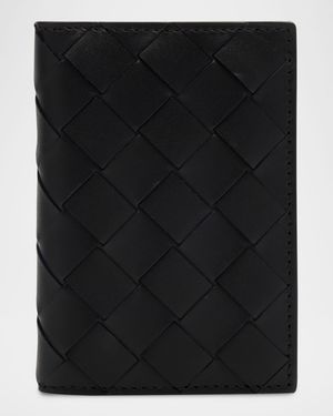 Men's Portacard Woven Leather Card Case