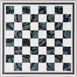 Versace Black Barocco Checkers & Chess Set