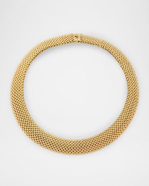 18K Yellow Gold Via Ornato Chicco Chain Necklace, 18mm