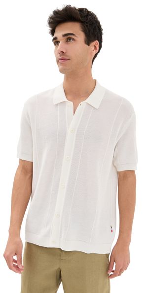 Orlebar Brown Tiernan Knit Button Polo White XS