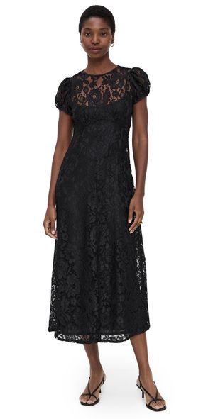 WAYF Clarity Lace Dress Black XS