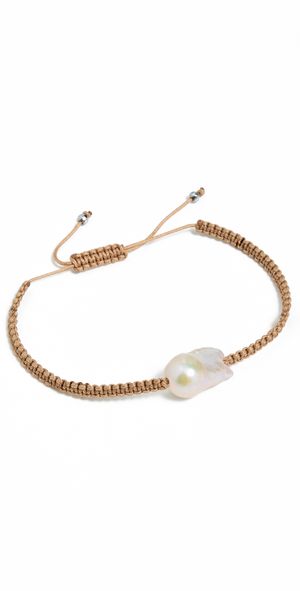 SHASHI Pearl Slide Bracelet Tan One Size