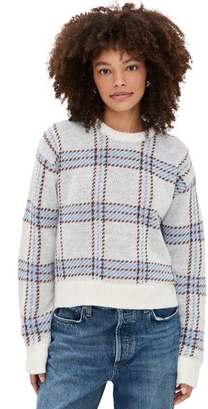 Z Supply Junction Plaid Sweater Natural XL