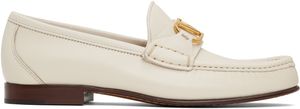 Valentino Garavani Flâneurs blanc cassé en cuir de buffle à logo en V