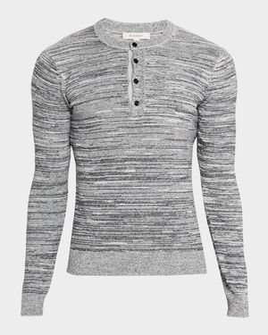 Men's Melange Knit Henley T-Shirt