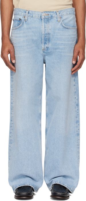 AGOLDE Blue Low Slung Baggy Jeans