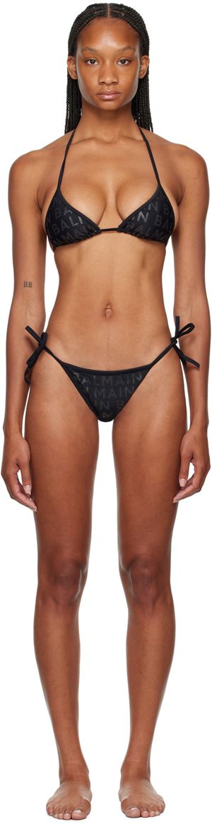 Balmain Bikini triangulaire noir