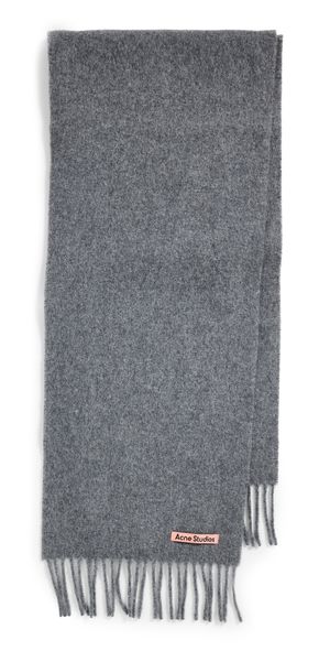Acne Studios Canada Skinny Wool Scarf Grey Melange One Size