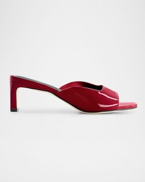 Patent Leather Mule Sandals