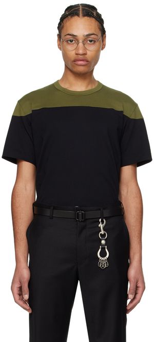 Comme des Garçons Homme Deux Black & Khaki Paneled T-Shirt