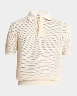 Men's Mesh Knit Short-Sleeve Polo Shirt