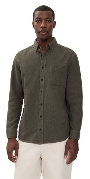 Taylor Stitch The Jack Waffle Shirt Fatigue Olive 40