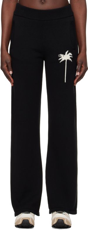 Palm Angels Black Palms Knit Lounge Pants