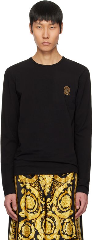 Versace Underwear Two-Pack Black Medusa Long Sleeve T-shirts