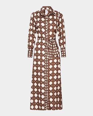 Herminia Satin Midi Shirtdress