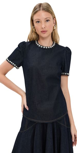 Zimmermann Embellished Denim Top Night Sky 1