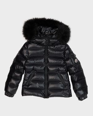 Kids Bady Faux Fur Quilted Jacket, Size 4-6