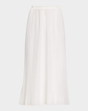 Plisse Midi Skirt