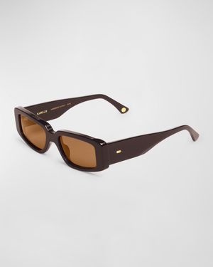 Concept 2 Brown Acetate Cat-Eye Sunglasses