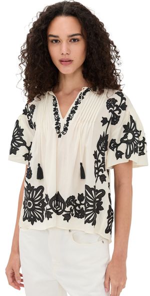 Sea Liliana Applique Top Black L