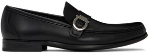 Ferragamo Black Gancini Loafers