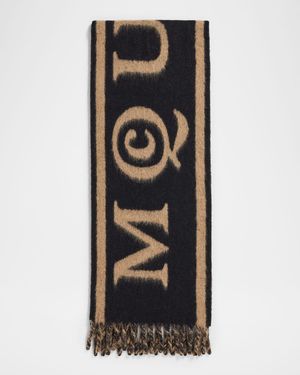 Wool-Blend Logo Jacquard Scarf
