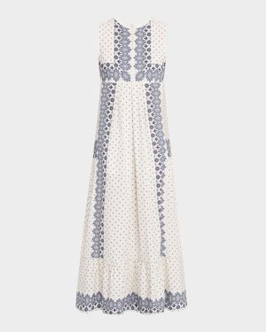 Manila Floral-Print Cotton Poplin Midi Dress
