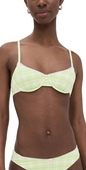 Solid & Striped Daphne Bikini Top Seersucker Matcha M