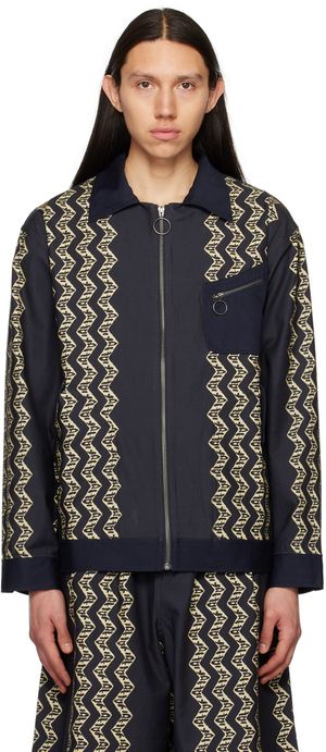 Nicholas Daley Black Zig Zag Jacket