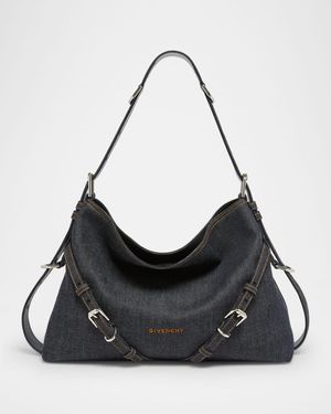 Voyou Medium Shoulder Bag in Denim