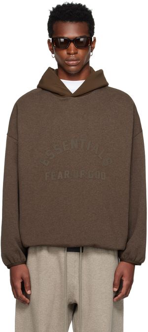 Fear of God ESSENTIALS Brown Bonded Hoodie
