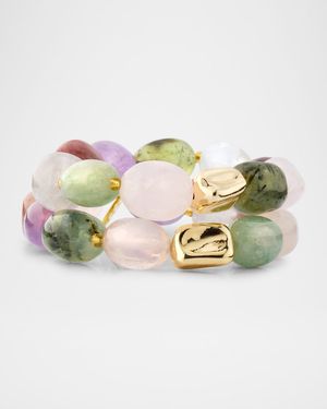 Multistone Gold Accent Stretch Bracelets