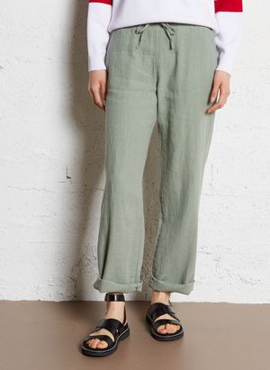 Armor Lux - Pantalon droit en lin - Taille 42 - Kaki