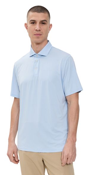 RLX Ralph Lauren Striped Featherweight Airflow Jersey Polo Office Blue/Ceramic White S