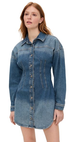 Good American Shaped Denim Dress Indigo1100 XS