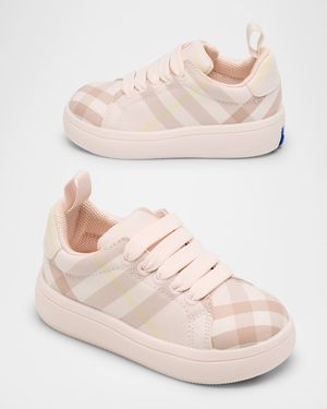Girl's Cambridge Cotton Check Sneakers, Baby/Toddlers
