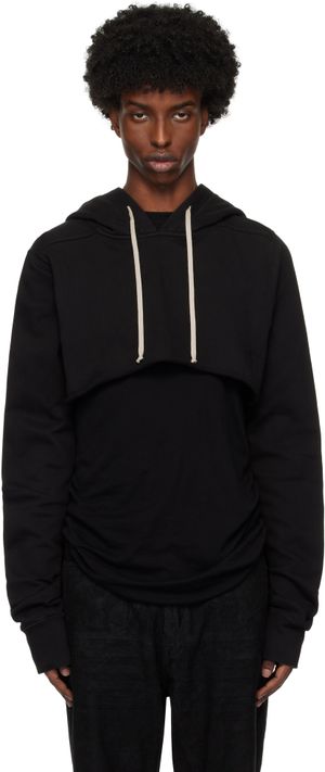 Rick Owens DRKSHDW Black Porterville Cropped Hoodie