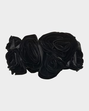 Draped Flower Off-The-Shoulder Crop Top