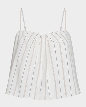 Stripe Draped Tank Top