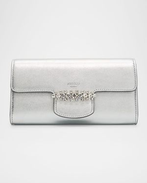 Bing Crystal Metallic Leather Wallet