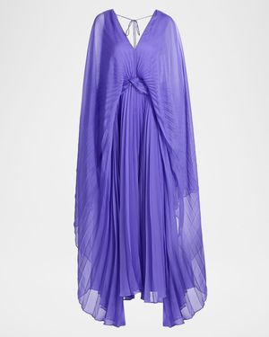 Darnhill Pleated Cape Maxi Dress