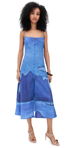 Donde Esteban Es Vedra Midi Dress Es Verda M