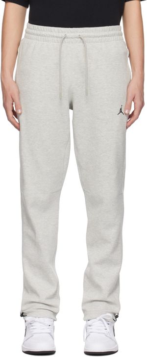 Nike Jordan Pantalon de survêtement de sport Hoop gris en molleton à logo