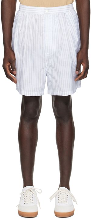 Hed Mayner White Striped Shorts