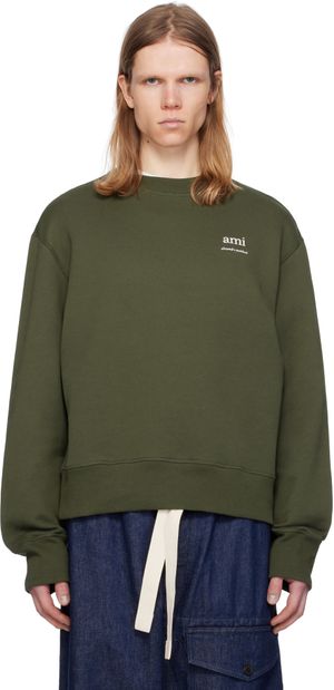 AMI Paris Green Cotton Sweatshirt