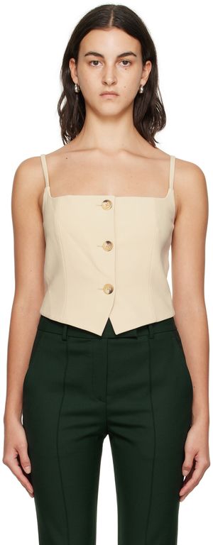 Helmut Lang Beige Blazer Tank Top
