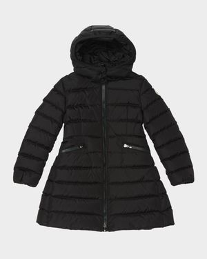 Girl's Charpal Hooded Long Down Coat, Size 4-6