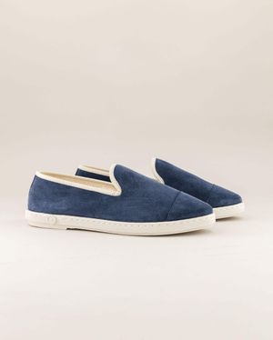 Angarde - Chausson femme cuir, bleu jean - Taille 42 - Bleu