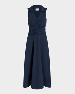 Kilda Ruched V-Neck Midi Dress